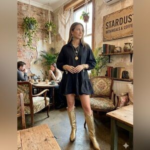 Free People Elegant Black mini dress